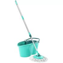 Mop Giratório Odyssey Esfregão Limpeza Pesada Cabo Ajustável Com Cesto 360 Balde 8L Verde FlashLimp