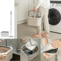 Mop Giratório Para Limpeza de Chão Esfregão Microfibra Premium Preserva o Polimento do Piso Balde Com Sistema Divisor de