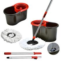 Mop Giratório Powermaid Limpeza 360 com Rodinha e Esfregão Microfibra Mop Giratório Powermaid Limpeza 360 com Rodinha e Esfregão Microfibra