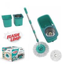 Mop Giratório Pro Flash Limp Cesto Inox Esfregão - Mop7824
