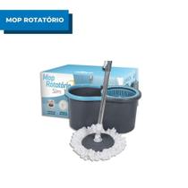 Mop Giratório Rotatório Alta Absorção Limpeza Esfregão Azul - Nobre