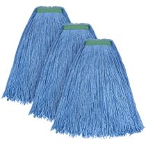 Mop Head Matthew Cleaning 700 ml, pacote com 3 pacotes de algodão, azul enrolado