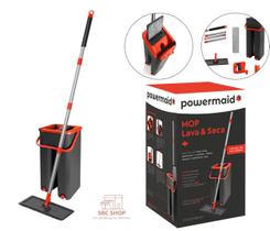 Mop Lava e Seca Limpeza Rodo Mágico Giratório Esfregão Com Balde 5 Litros Powermaid Multiuso Camesa