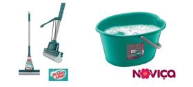 Mop Limpeza Geral Flash Limp + Balde Noviça 10L