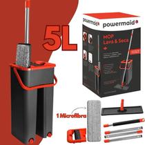 Mop Limpeza Rodo Mágico3 em Giratório Esfregão Balde Flat Flash Powermaid Mop Limpeza Rodo Mágico3 em Giratório Esfregão Balde Flat Flash Powermaid