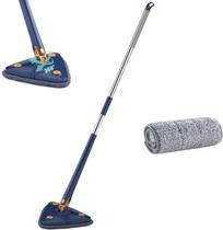 Mop Limpeza Triângulo Ajustável Giratório 360 Esfregão Rodo C/ 1 pano