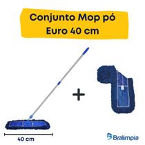 Mop Pó Eletrostático Euro 40cm conjunto Com + 1 Refil Extra