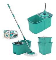 Mop pro esfregão girátorio inox 360 flash limp c/2 refil