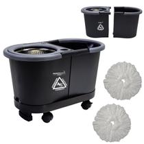 Mop Profissional Original Giratório 360 com Separador de Água Limpa/Suja 10 Litros e Refil Carrinho