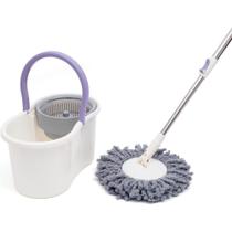 Mop Redondo Limpeza Esfregão Giratório Ajustável 1 Refil Lavavel 8 Litros