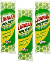 Mop Refils Libman Nitty Gritty Roller verde/amarelo, pacote com 3