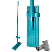 Mop Retangular Esfreguette INMA de Limpeza Rodo Esfregão Flat Mágico Cabo Inox Ajustável Com 2 Refis Microfibra Seca Lava Limpa Chão Pisos