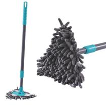 Mop Retrátil Triangular com Tecido Chenille Cabo Extensível Eficiente para Limpar Cantos Rodapés Paredes Faxina Piso Casa Cerâmica Mop Retrátil Triangular com Tecido Chenille Cabo Extensível Eficiente para Limpar Cantos Rodapés Paredes Faxina Piso Casa Cerâmica