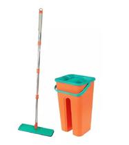 Mop Rodo Flat Esfregão Com Balde 5 Litros