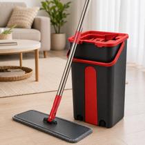 Mop Rodo Flat Limpa Giratório 360 Esfregão Lava e Seca Balde Microfibra Premium Resistente Limpeza Geral