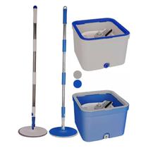 Mop Rodo Giratório Balde 4L Premium Sortido Cesto Separador 360 Giratório Esfregão p/ Casa Piso Frio Sintético Madeira Laminado Limpeza Faxina