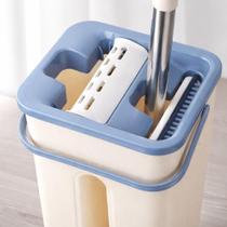 MOP Slim Rodo Flat Multiuso Casa Cozinha Sala Lavanderia 1 Pano Microfibra Com Balde Lava Seca Limpeza Geral