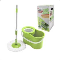Mop Spin 360 Esfregão Giratório Multiuso Balde 10 Litros verde KIT