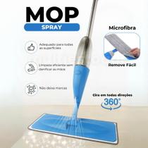 Mop Spray com Reservatório e Borrifador Rodo Mágico Esfregão 360º Vassoura Microfibra Lavável Limpeza Chão Azulejo