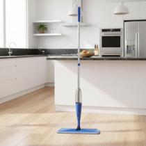 Mop Spray Esfregão com Reservatório Rodo Mágico Microfibra Gatilho Cabo Inox Limpeza Rápida Pisos Vidros Porcelanato Com Escova