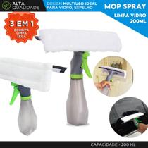 Mop Spray Limpa Vidro 3 em 1 200ml Borrifa Limpa e Seca Limpador de Vidros com Reservatório NYBC