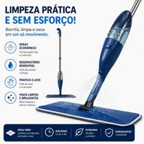 Mop Spray Rodo Esfregão com Reservatório 400ml Microfibra Lavável Cabeça Giratória 360 Limpeza Seca e Úmida para Cozinha e Piso Laminado