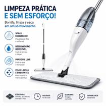 Mop Spray Rodo Esfregão com Reservatório 400ml Microfibra Lavável Cabeça Giratória 360 Limpeza Seca e Úmida para Cozinha e Piso Laminado