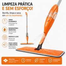 Mop Spray Rodo Esfregão com Reservatório 400ml Microfibra Lavável Cabeça Giratória 360 Limpeza Seca e Úmida para Cozinha e Piso Laminado