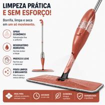 Mop Spray Rodo Esfregão com Reservatório 400ml Microfibra Lavável Cabeça Giratória 360 Limpeza Seca e Úmida para Cozinha e Piso Laminado