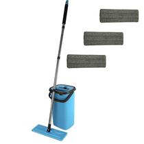 Mop Tirá Pó C Balde Flat Lava e Seca C 3 Refil Extra