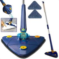 Mop Triangular Esfregão Limpeza Giratório 2 Refis Limpa Seca Mop Triangular Esfregão Limpeza Giratório 2 Refis Limpa Seca