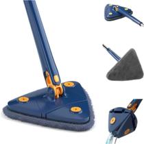 Mop Triangular Giratório 360 Ajustável com Microfibra Esfregão Limpa Vidros, Piso, Parede e Teto