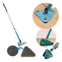 Mop Triangular Giratório 360º Ajustável de Microfibra para Limpeza e Vidros