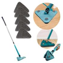 Mop Triangular Giratório 360º Ajustável de Microfibra para Limpeza e Vidros