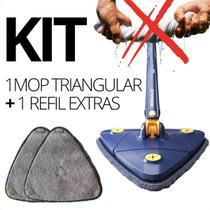 Mop Triangular para Limpeza Giratório Ajustável 1 Refil Esfregão Triangular