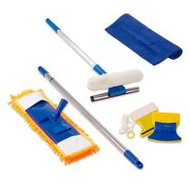 Mop Vassoura Tira Pó, Limpador Magnético, Rodo Limpa Vidros, Toalha Microfibra