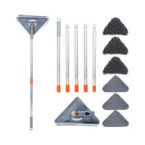 Mopa De Parede Com Cabo Longo Ajustável 360 graus Limpa Poeira Rotativo Em Microfibra Para Seco E Mopa De Parede Com Cabo Longo Ajustável 360 graus Limpa Poeira Rotativo Em Microfibra Para Seco E