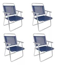 MOR - Kit 4 Cadeiras Oversize Alumínio Azul