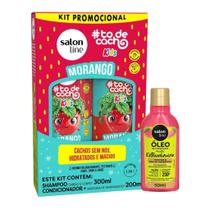 Morango Salon Line Kit com Shampoo, Condicionador e Óleo