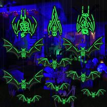 Morcegos brilhantes pendurados, decoração de Halloween, HOMEBROS, 12 unidades Morcegos brilhantes pendurados, decoração de Halloween, HOMEBROS, 12 unidades
