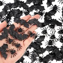 Morcegos e aranhas de plástico de Halloween OZIO 400 unidades para decoração