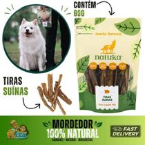 Mordedor 100% natural natuka tiras Suinas pet cachorro