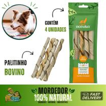 Mordedor 100% Natural Pet Palitinho de Couro Bovino 4un para Cachorro - Natuka