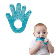Mordedor Água Bebê Buba Azul Gengiva Gelado Mãozinha Macio