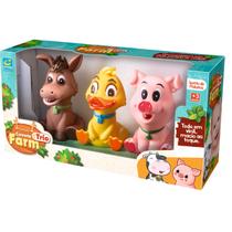 Mordedor Animais De Brinquedo Bebê Em Vinil Macio Pato, Porco, Burro Cometa Farm Trio Mordedor Animais De Brinquedo Bebê Em Vinil Macio Pato, Porco, Burro Cometa Farm Trio