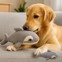 Mordedor Baleia Cachorro Filhote Pelúcia Apito Sonoro Brinquedo Bolinha Osso Diversão Coleira Mordedor Baleia Cachorro Filhote Pelúcia Apito Sonoro Brinquedo Bolinha Osso Diversão Coleira