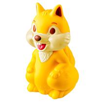 Mordedor Bebê 3 Meses Esquilo Brinquedo Sensorial Vinil Macio Animais Bichinhos Da Floresta Amarelo