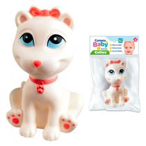 Mordedor Bebê 3 Meses Gatinha Brinquedo Sensorial Vinil Macio Animais Bichinhos Branco Mordedor Bebê 3 Meses Gatinha Brinquedo Sensorial Vinil Macio Animais Bichinhos Branco