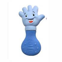 Mordedor bebe maozinha mão silicone macio vila toy Azul