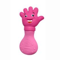 Mordedor bebe maozinha mão silicone macio vila toy Rosa